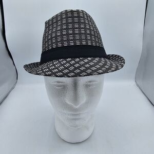 Men’s Milani Hat Designed in Italy 100% Straw Hat Size s/m Black/grey